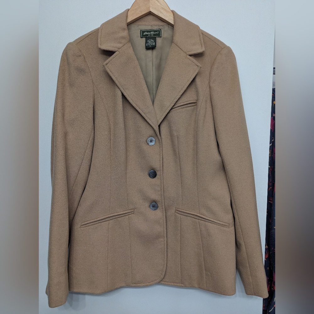 Eddie Bauer Tan Wool Angora Blazer